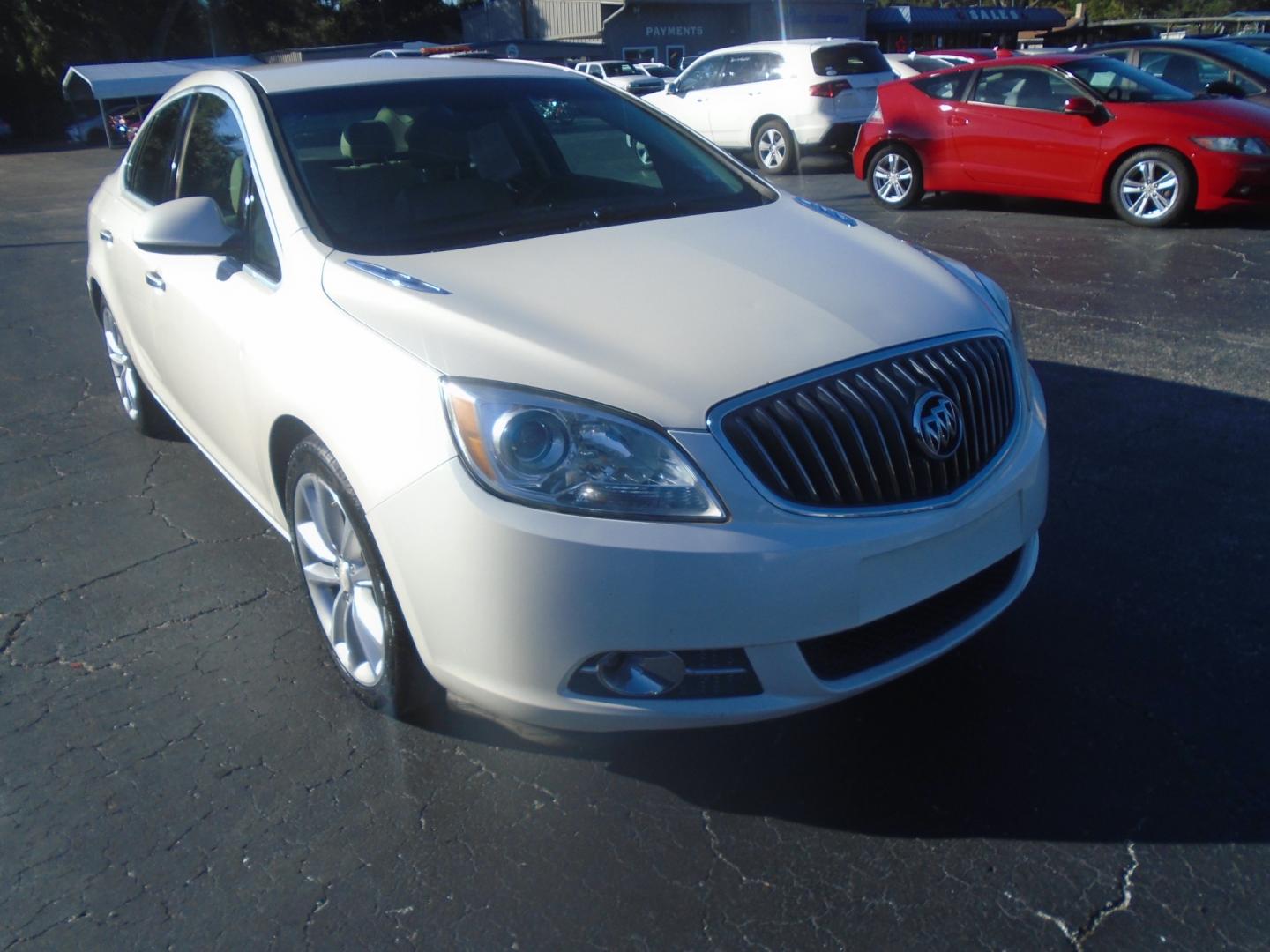 2012 White /Tan Buick Verano Convenience (1G4PR5SK6C4) with an 2.4L L4 DOHC 16V FFV engine, 6-Speed Automatic transmission, located at 6112 N Florida Avenue, Tampa, FL, 33604, (888) 521-5131, 27.954929, -82.459534 - Photo#2